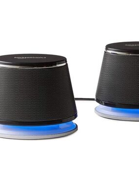 Amazon Basics Stereo 2.0 Speakers for PC or Laptop, 3.5mm Aux input, USB-Powered